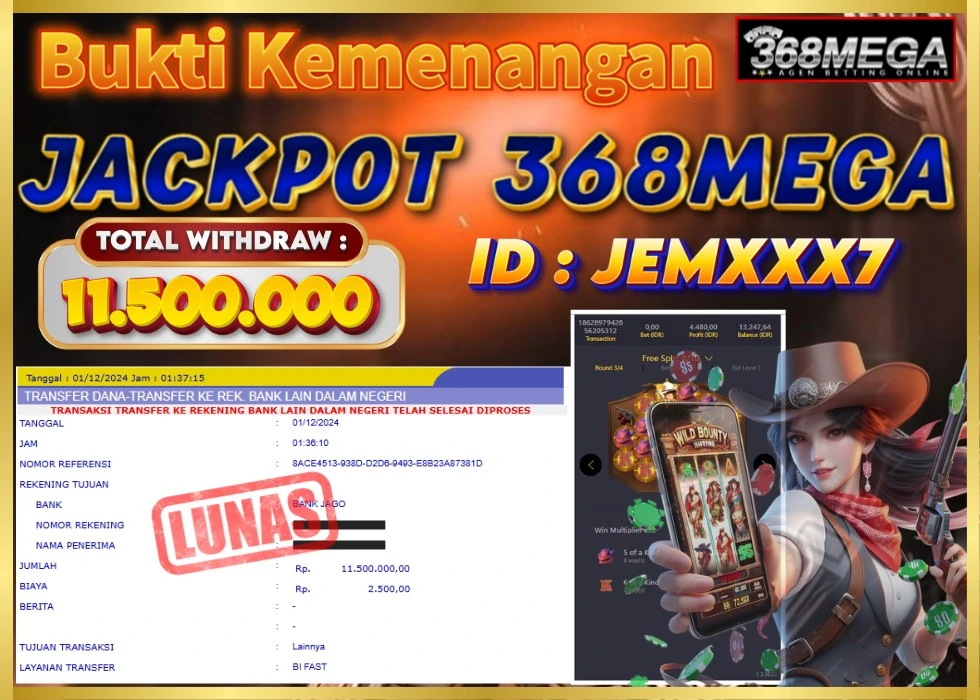 368MEGA JACKPOT Rp 11.500.000 - LUNAS!!!