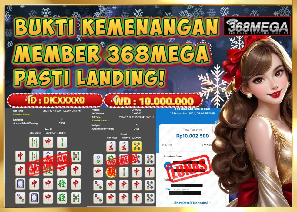 368MEGA JACKPOT Rp 10.000.000 - LUNAS!!!