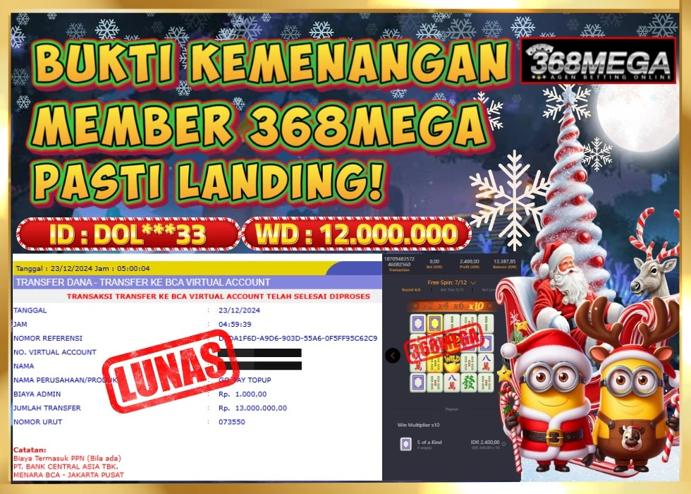 368MEGA JACKPOT Rp 12.000.000 - LUNAS!!!