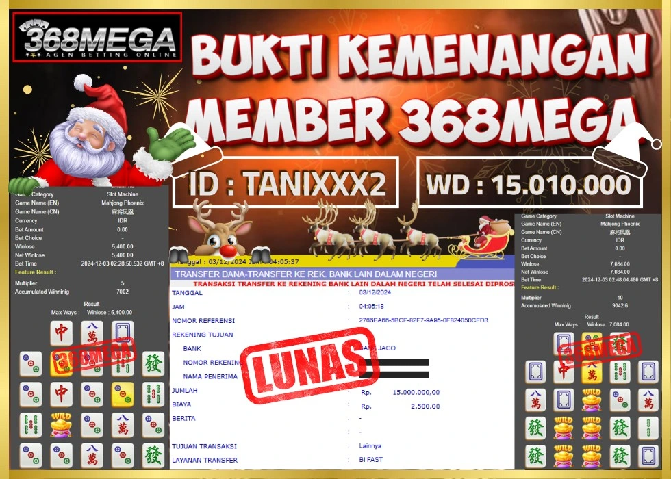 368MEGA JACKPOT Rp 15.010.000 - LUNAS!!!