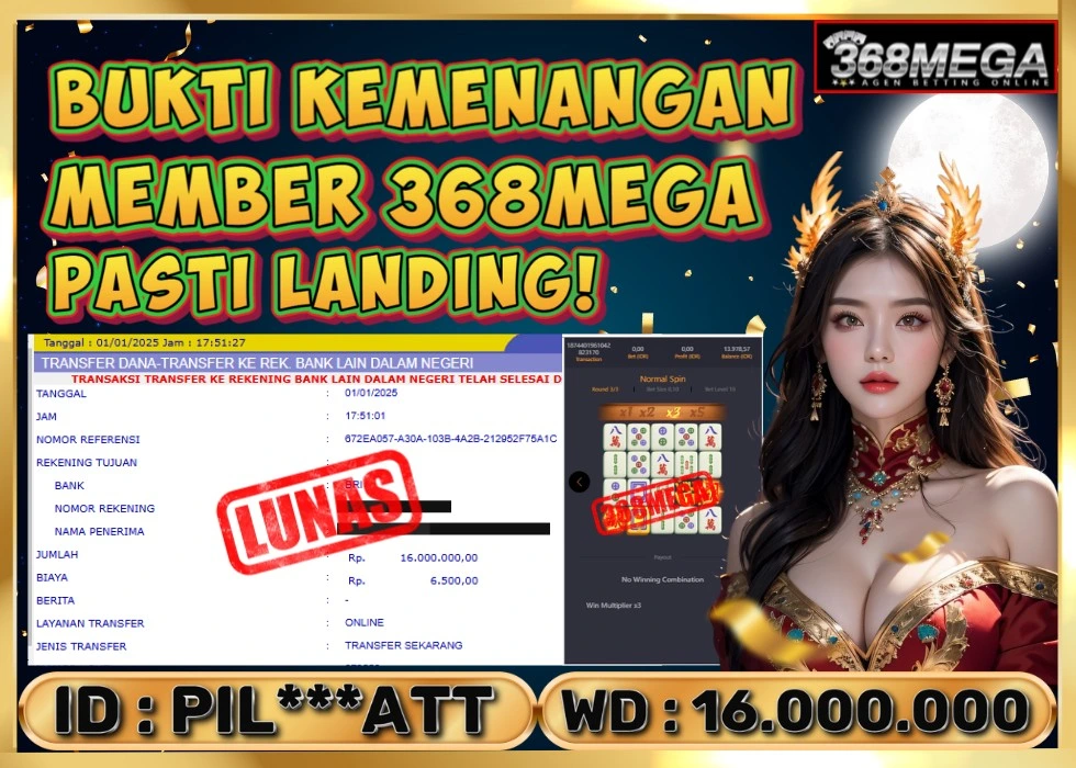 368MEGA JACKPOT Rp 16.000.000 - LUNAS!!!