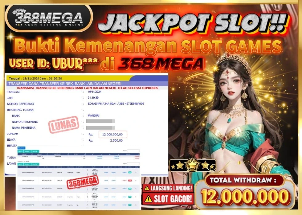368MEGA JACKPOT Rp 12.000.000 - LUNAS!!!