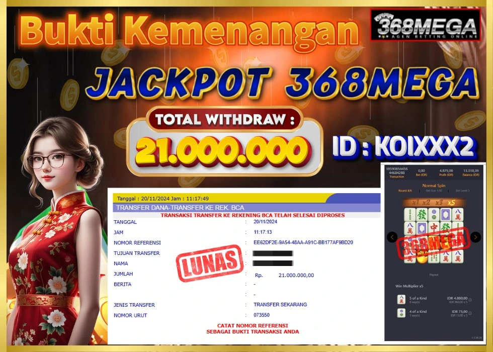 368MEGA JACKPOT Rp 21.000.000 - LUNAS!!!