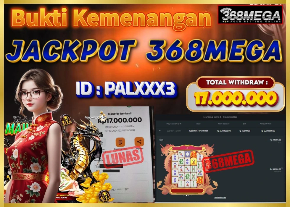 368MEGA JACKPOT Rp 17.000.000 - LUNAS!!!