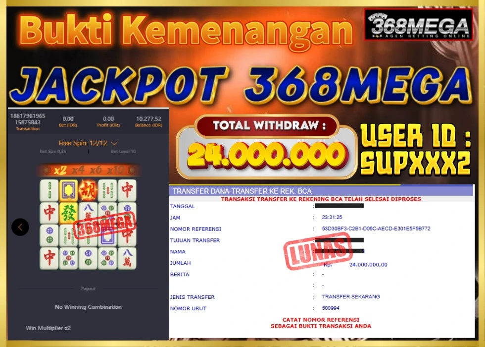 368MEGA JACKPOT Rp 24.000.000 - LUNAS!!!