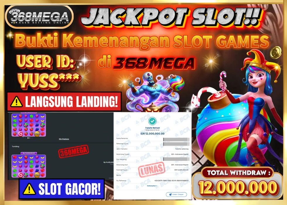 368MEGA JACKPOT SLOT SWEET BONANZA Rp 12.000.000 - LUNAS!!!